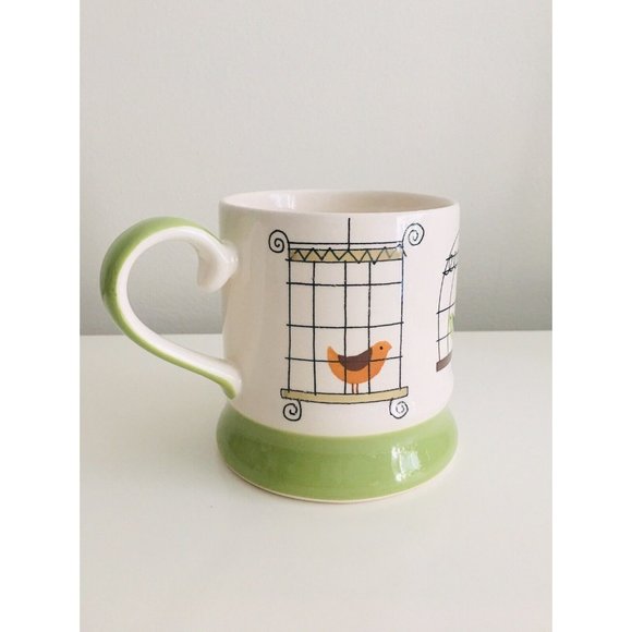 Pier 1 Imports Large Ceramic Cartoon Bird Cage Mug ~ 16 Oz. - Picture 8 of 12